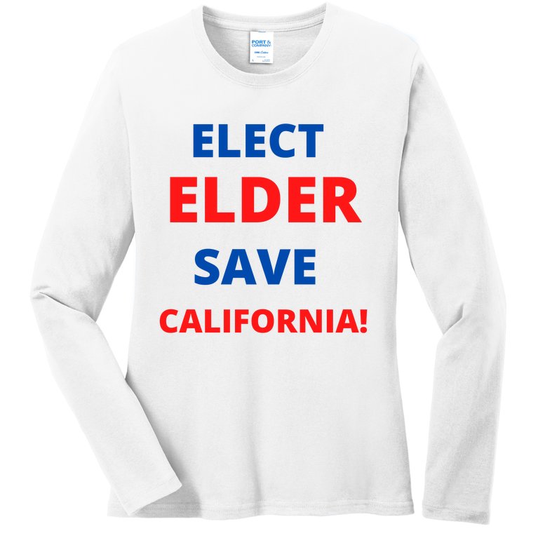 Larry Elder Elect Elder Save California Ladies Missy Fit Long Sleeve Shirt