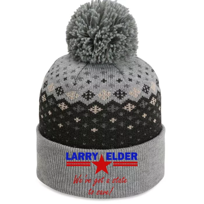 Larry Elder For California We've Got A State To Save The Baniff Cuffed Pom Beanie