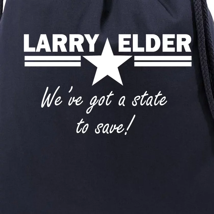 Larry Elder For California We've Got A State To Save Drawstring Bag