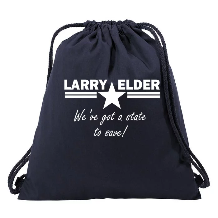 Larry Elder For California We've Got A State To Save Drawstring Bag