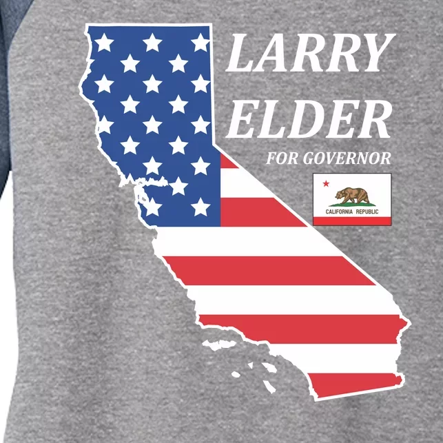 Larry Elder For Governor Women's Tri-Blend 3/4-Sleeve Raglan Shirt