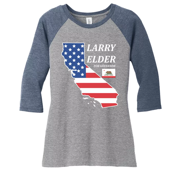 Larry Elder For Governor Women's Tri-Blend 3/4-Sleeve Raglan Shirt