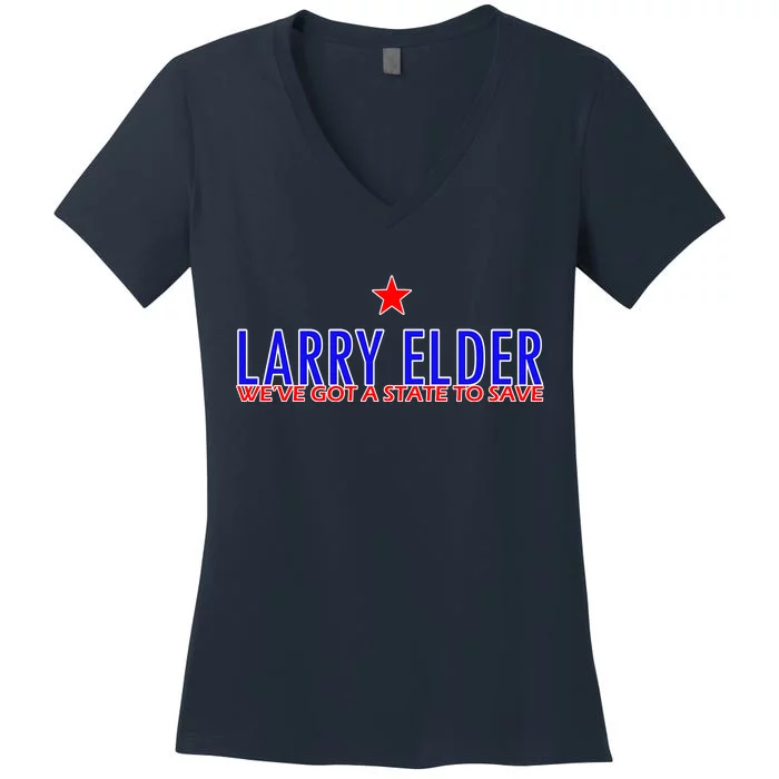 Larry Elder We've Got A State To Save Women's V-Neck T-Shirt