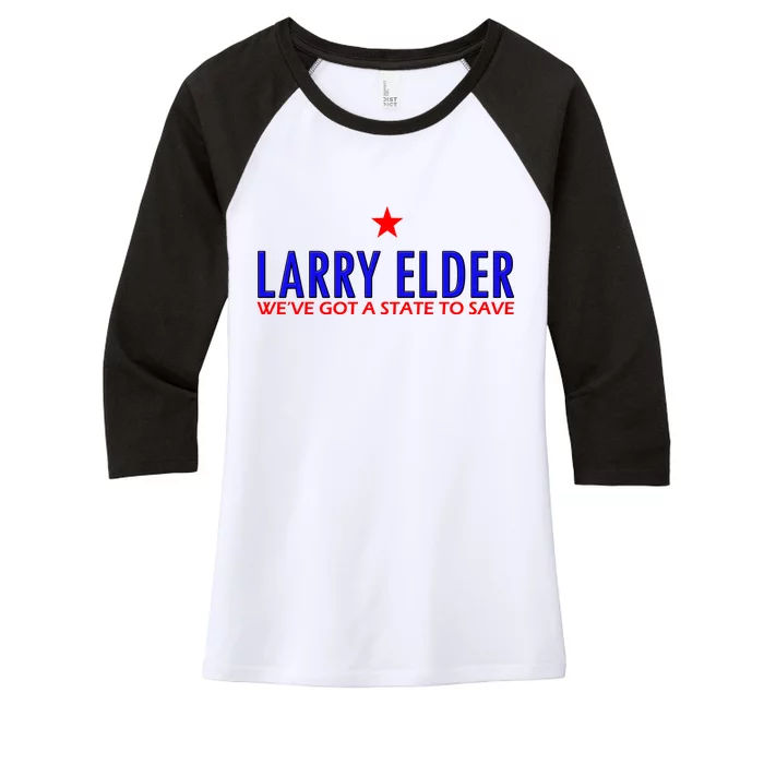 Larry Elder We've Got A State To Save Women's Tri-Blend 3/4-Sleeve Raglan Shirt