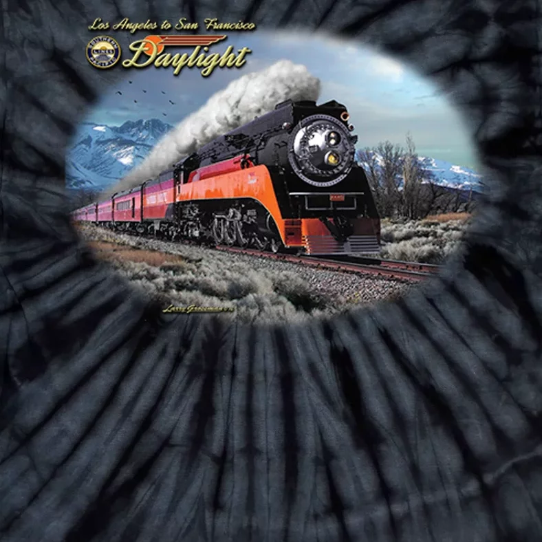 Larry Grossman - Daylight In Winter Train Tie-Dye T-Shirt