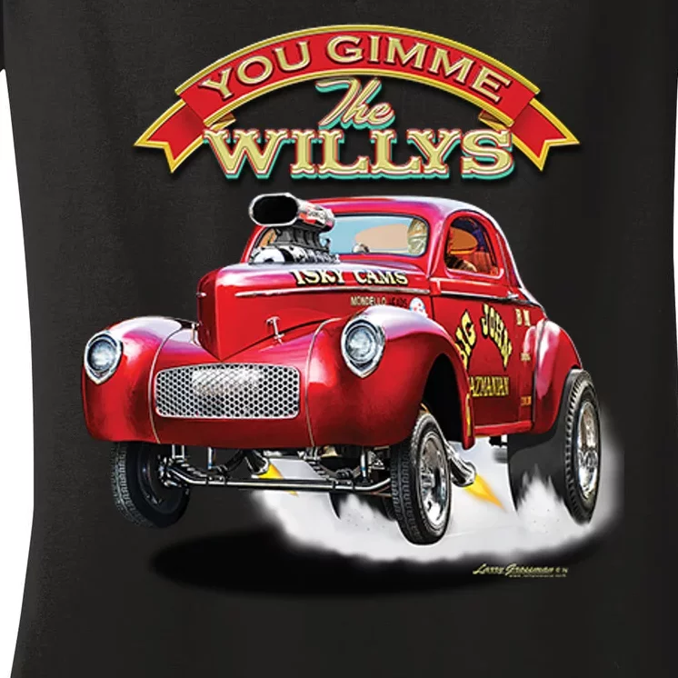 Larry Grossman - Gimme The Willys Women's V-Neck T-Shirt