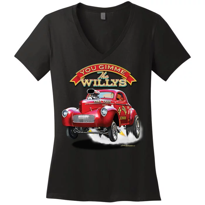 Larry Grossman - Gimme The Willys Women's V-Neck T-Shirt