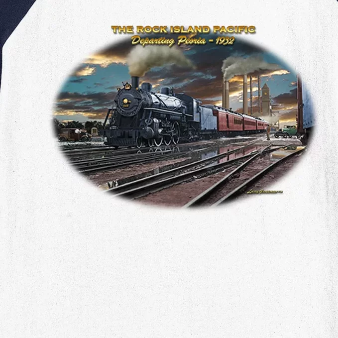 Larry Grossman Rock Island Pacific Train Baseball Sleeve Shirt