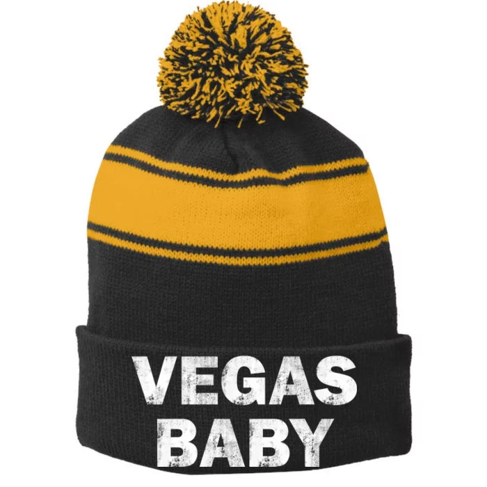 Las Vegas Baby Stripe Pom Pom Beanie