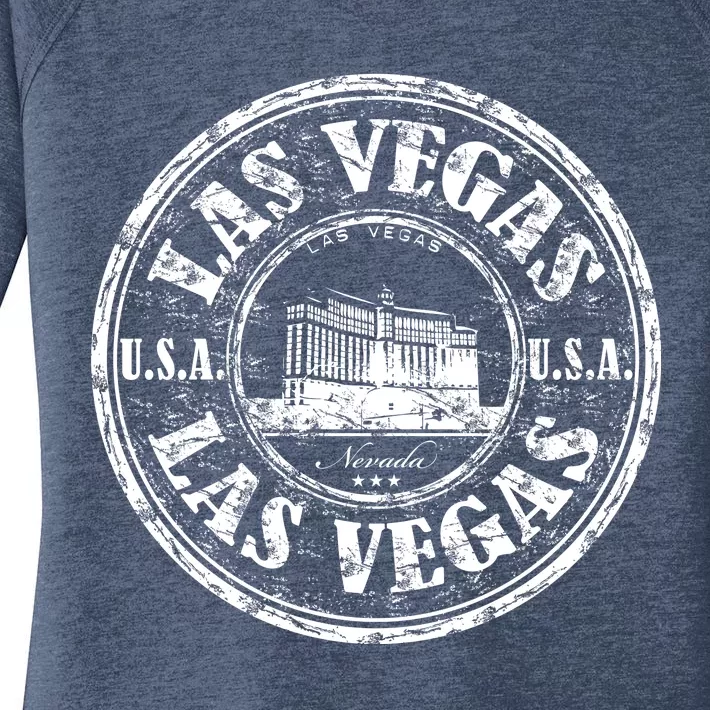 Las Vegas Distressed Circle Women's Perfect Tri Tunic Long Sleeve Shirt