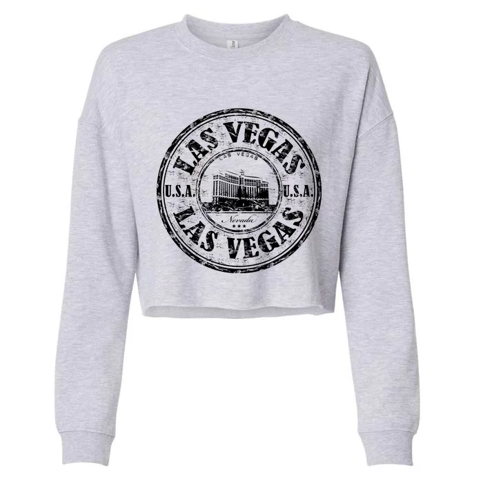 Las Vegas Distressed Circle Cropped Pullover Crew