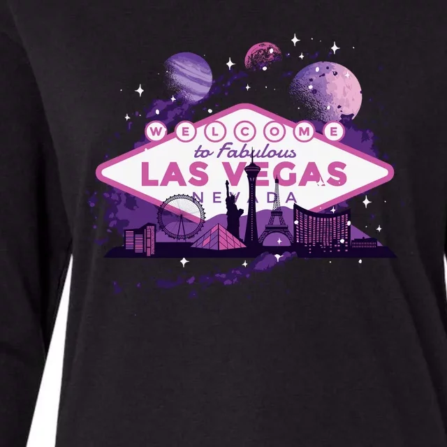 Las Vegas Galaxy Skyline Womens Cotton Relaxed Long Sleeve T-Shirt