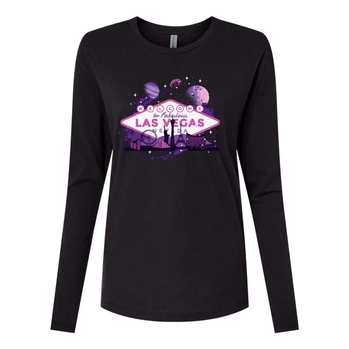 Las Vegas Galaxy Skyline Womens Cotton Relaxed Long Sleeve T-Shirt