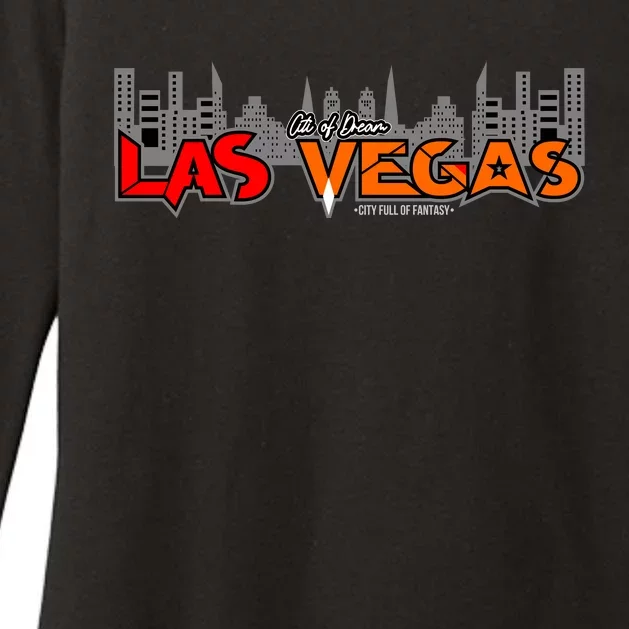 Las Vegas Graffiti Skyline Womens CVC Long Sleeve Shirt