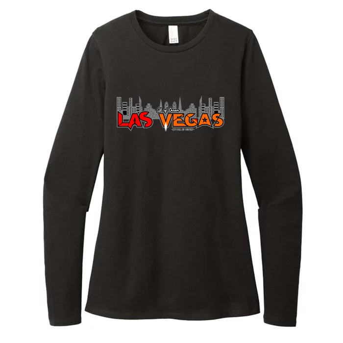 Las Vegas Graffiti Skyline Womens CVC Long Sleeve Shirt