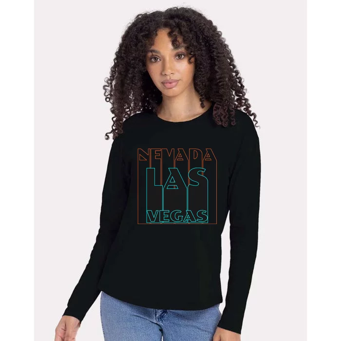 Las Vegas Retro Womens Cotton Relaxed Long Sleeve T-Shirt