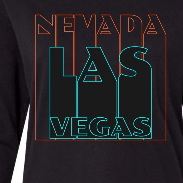 Las Vegas Retro Womens Cotton Relaxed Long Sleeve T-Shirt