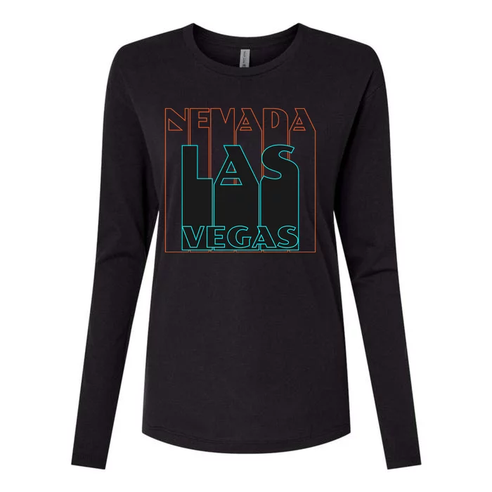 Las Vegas Retro Womens Cotton Relaxed Long Sleeve T-Shirt