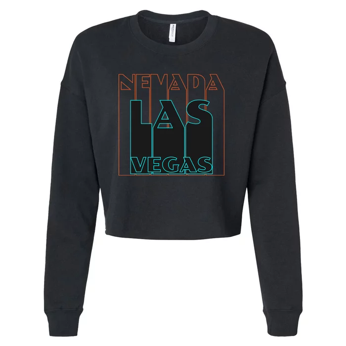 Las Vegas Retro Cropped Pullover Crew