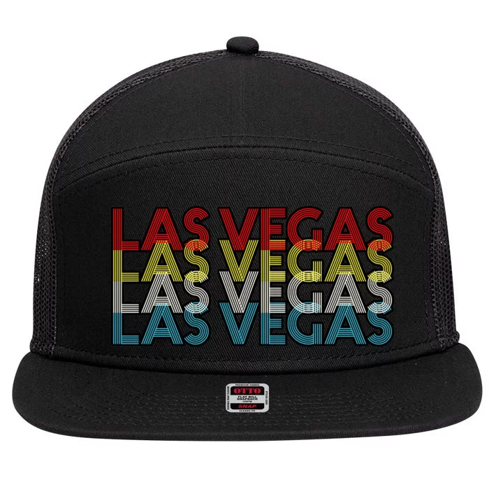 Las Vegas Retro Logo 7 Panel Mesh Trucker Snapback Hat