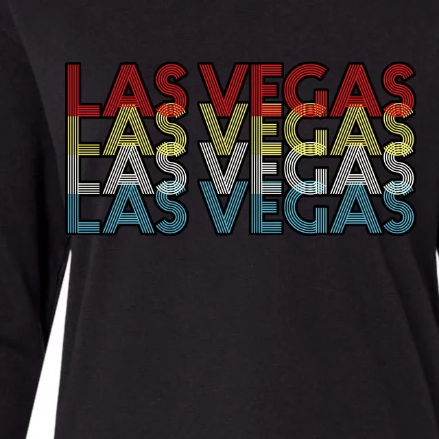 Las Vegas Retro Logo Womens Cotton Relaxed Long Sleeve T-Shirt