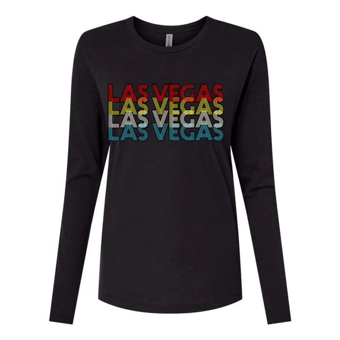 Las Vegas Retro Logo Womens Cotton Relaxed Long Sleeve T-Shirt