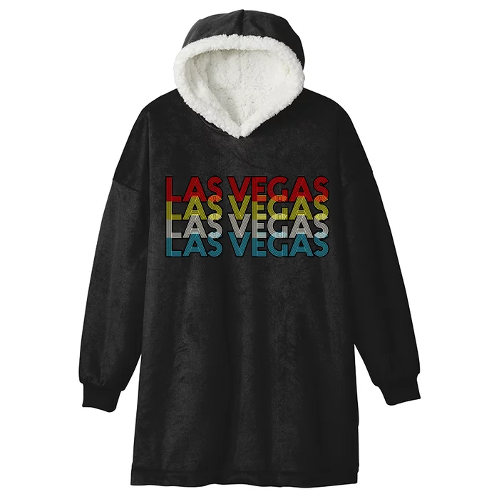 Las Vegas Retro Logo Hooded Wearable Blanket