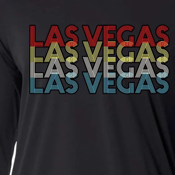 Las Vegas Retro Logo Cooling Performance Long Sleeve Crew