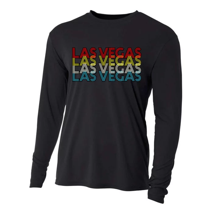 Las Vegas Retro Logo Cooling Performance Long Sleeve Crew