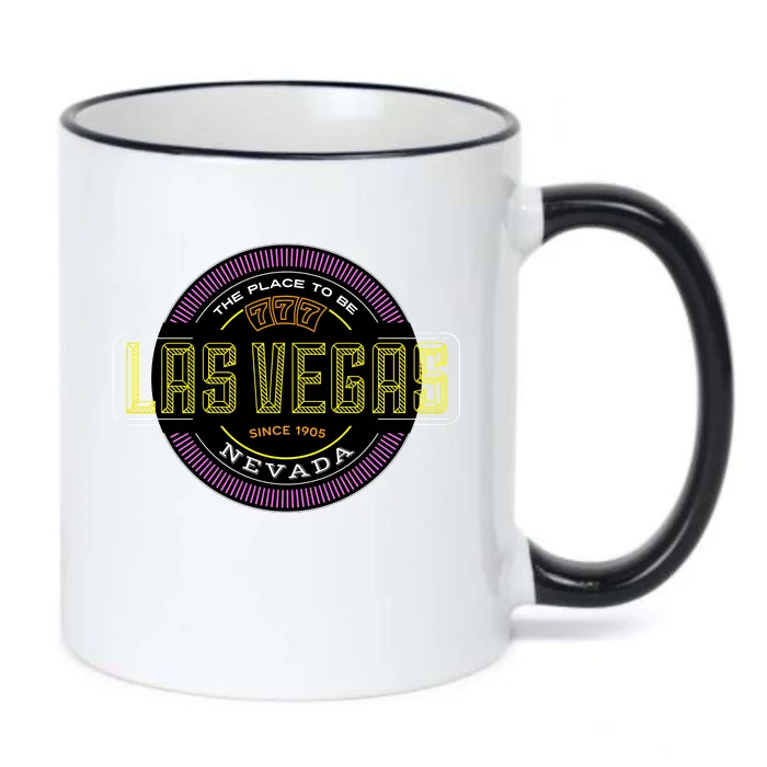 Las Vegas Retro Neon Logo Black Color Changing Mug