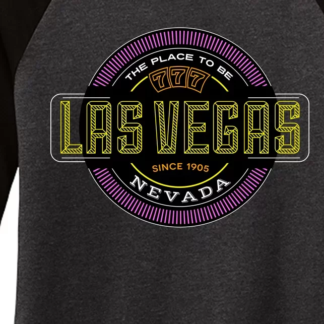 Las Vegas Retro Neon Logo Women's Tri-Blend 3/4-Sleeve Raglan Shirt