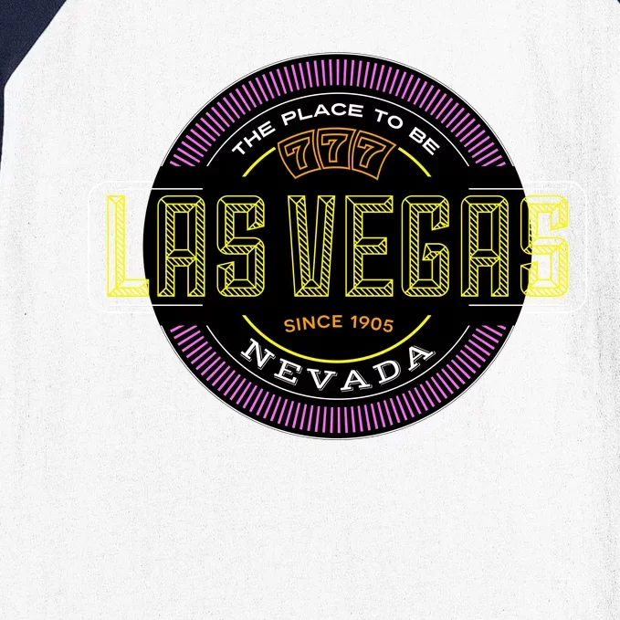 Las Vegas Retro Neon Logo Baseball Sleeve Shirt