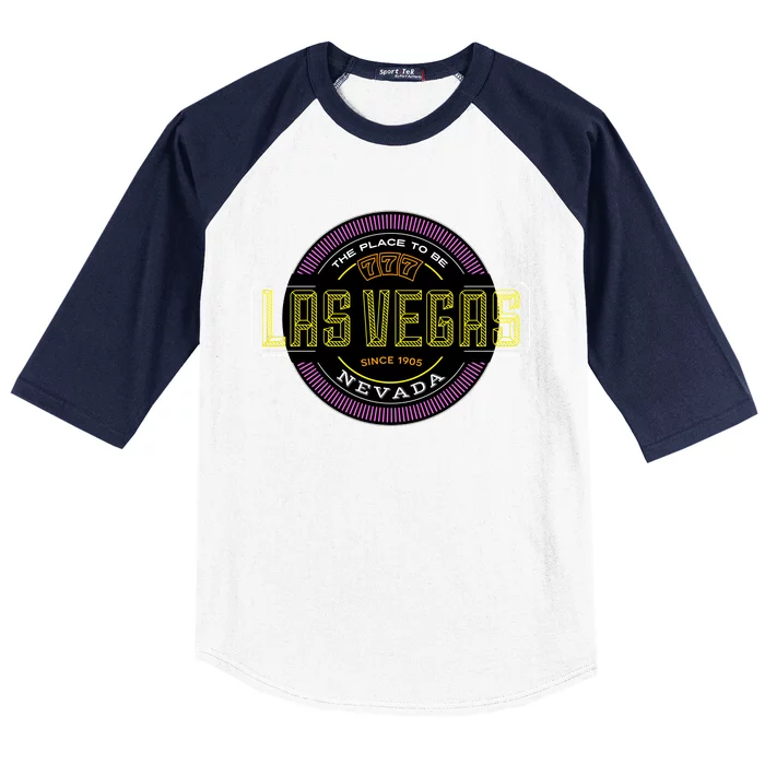 Las Vegas Retro Neon Logo Baseball Sleeve Shirt