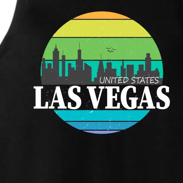 Las Vegas Retro Skyline Ladies Tri-Blend Wicking Tank