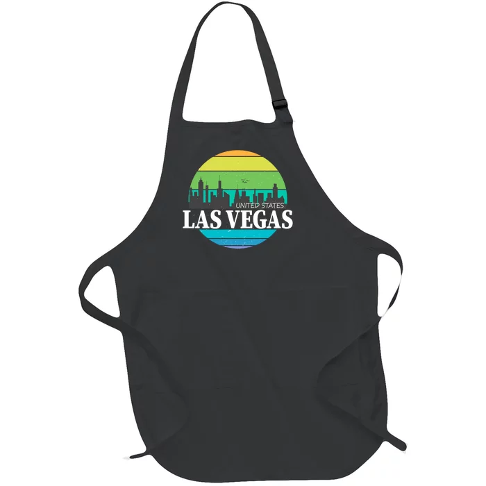 Las Vegas Retro Skyline Full-Length Apron With Pocket