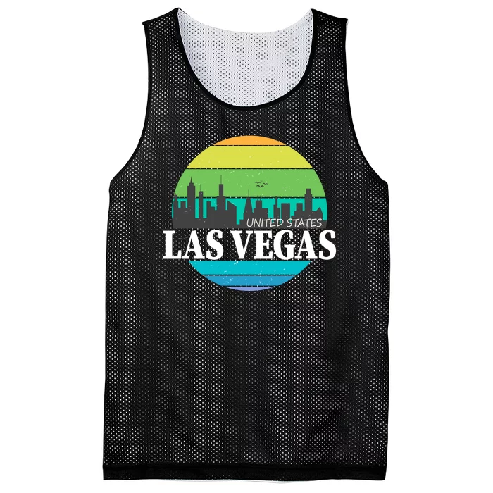 Las Vegas Retro Skyline Mesh Reversible Basketball Jersey Tank