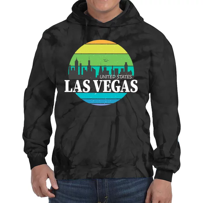 Las Vegas Retro Skyline Tie Dye Hoodie