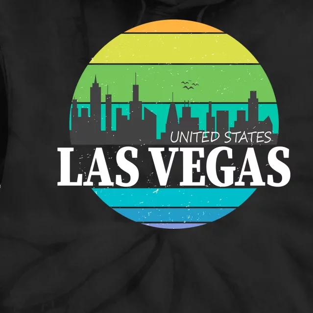 Las Vegas Retro Skyline Tie Dye Hoodie