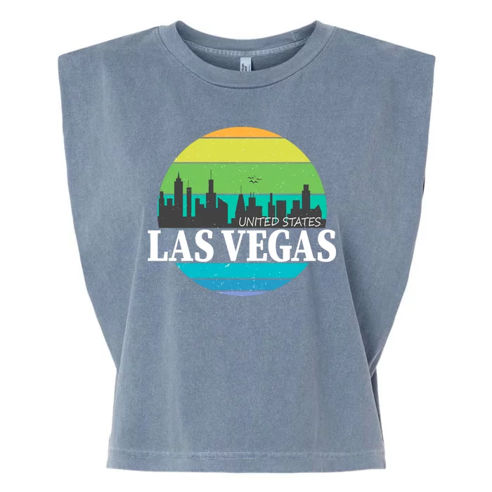 Las Vegas Retro Skyline Garment-Dyed Women's Muscle Tee