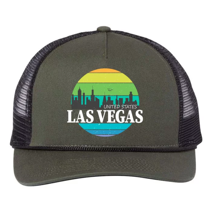 Las Vegas Retro Skyline Retro Rope Trucker Hat Cap