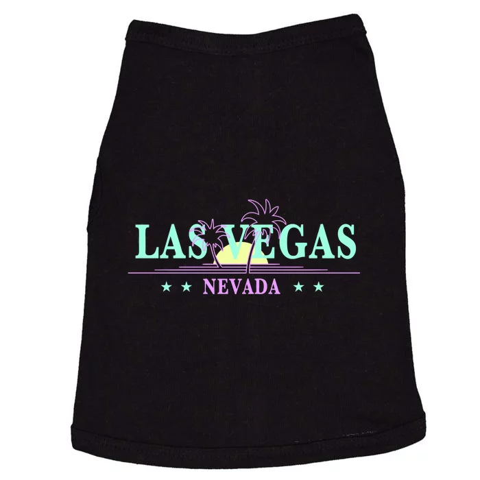 Las Vegas Retro Sunset Palm Trees Doggie Tank