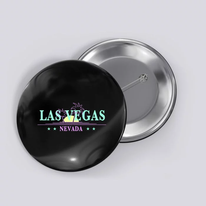 Las Vegas Retro Sunset Palm Trees Button