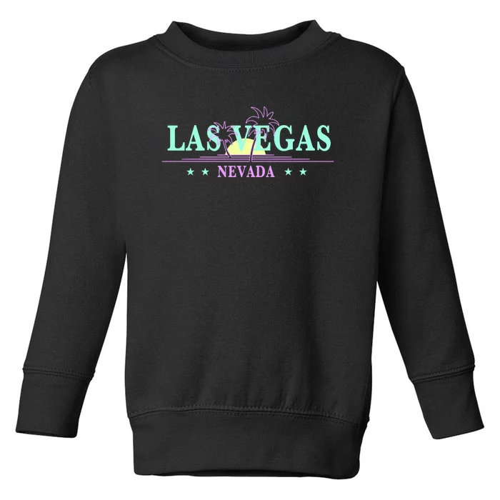 Las Vegas Retro Sunset Palm Trees Toddler Sweatshirt