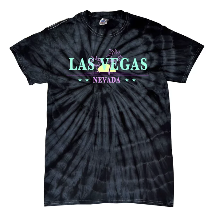 Las Vegas Retro Sunset Palm Trees Tie-Dye T-Shirt