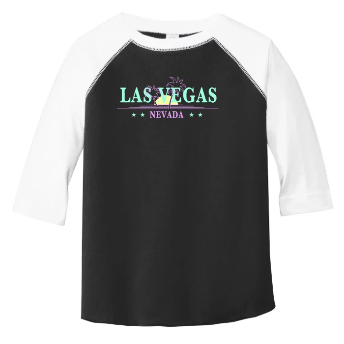 Las Vegas Retro Sunset Palm Trees Toddler Fine Jersey T-Shirt