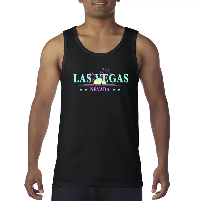 Las Vegas Retro Sunset Palm Trees Tank Top