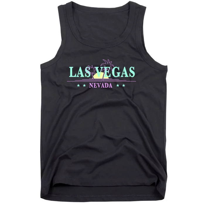 Las Vegas Retro Sunset Palm Trees Tank Top