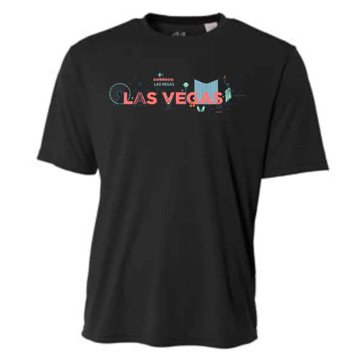 LAS Vegas Sketch Skyline Cooling Performance Crew T-Shirt