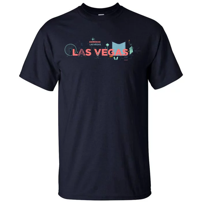 LAS Vegas Sketch Skyline Tall T-Shirt