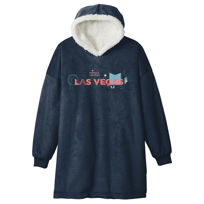 LAS Vegas Sketch Skyline Hooded Wearable Blanket